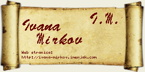 Ivana Mirkov vizit kartica